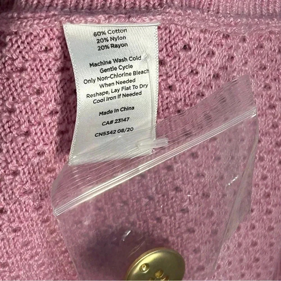 NEW Talbots Sweater Womens Size XL Tunic Length Pink Lightweight Button Details - Picture 5 of 10
